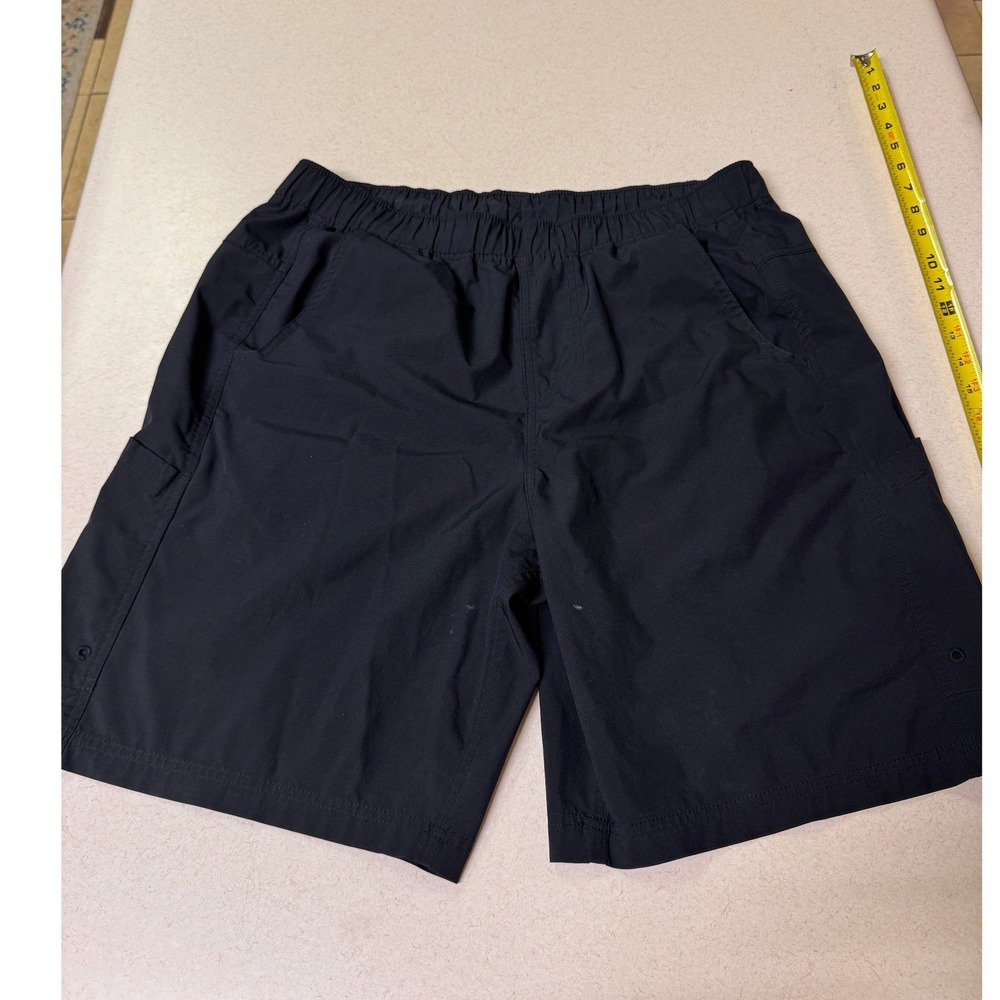 Magellan Outdoors Fish Gear Mens Large Black Fishing Hiking Cargo Shorts Stretch